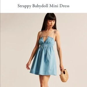 Abercrombie & Fitch Strappy Blue Babydoll Mini Dress